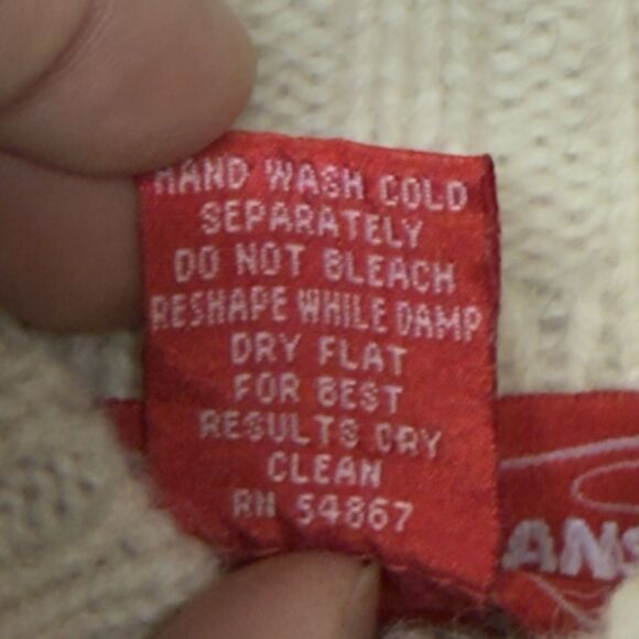 VENEZIA JEANS Nordic Snowflake Pattern 100% Wool Sweater Women 22/24 EUC - Picture 5 of 11